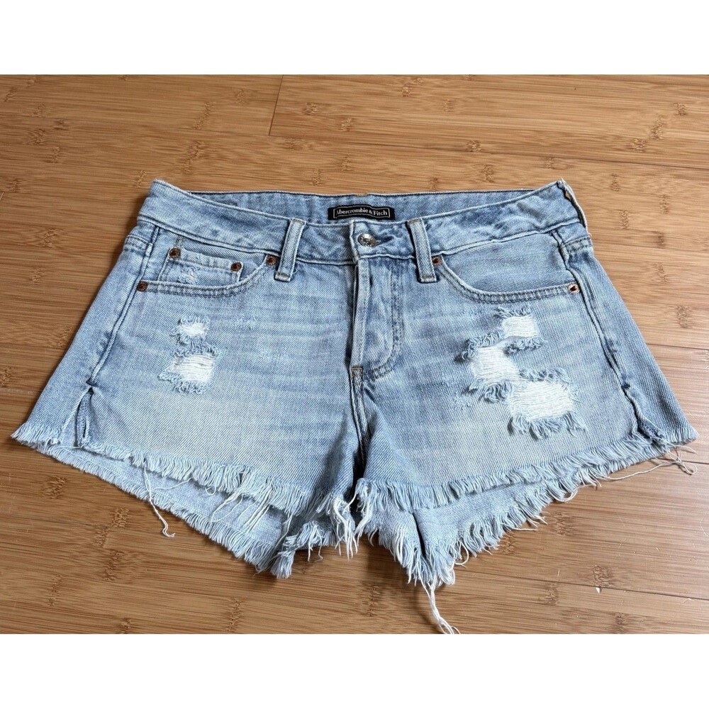 VTG Abercrombie & Fitch Low Rise Denim Cut Off Shorts Womens 25 Distressed 30W